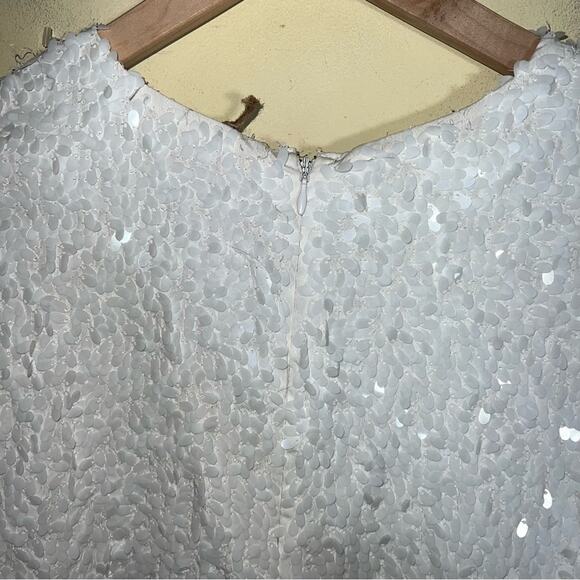 NWT ANTHROPOLOGIE Forever That Girl all sequin bridal rouched mini dress S - Picture 10 of 10